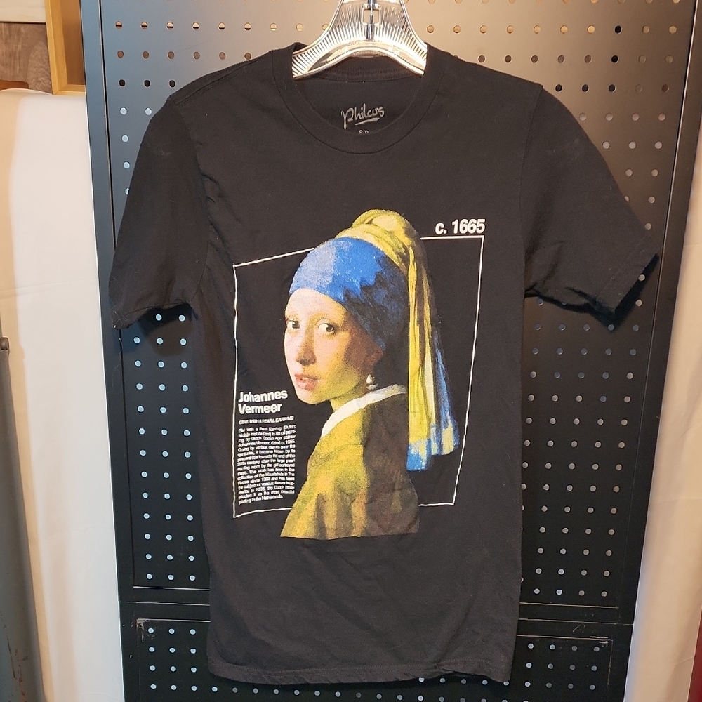 Philcos Women Johannes Vermeer Graphic Black T-shirt